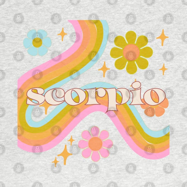 Scorpio 70s Rainbow with Flowers by Deardarling